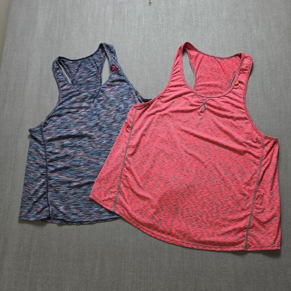 Tangerine Tank Top Bundle Women L Multi Pink Blue Space Dye Racerback Activewear